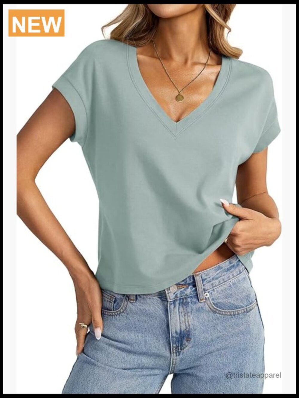 Cap Sleeve Crop Top Cotton V Neck Tee Loose Fit Summer